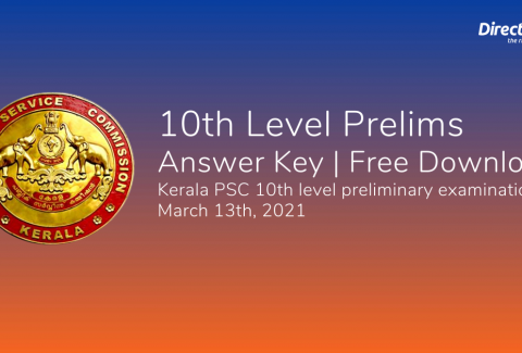 Kerala PSC 10th Level Prelims- March 13th 2021 Answer Key Free Download